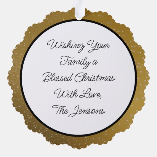 Personalisierter Jesus Weihnachten Religiöse Chris Ornament Karte (Rückseite)