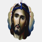 Personalisierter Jesus Weihnachten Religiöse Chris Ornament Karte (Links)