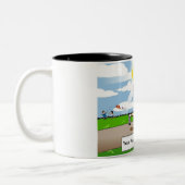 Personalisierter Jogger, Runner - Cartoon von Frau Zweifarbige Tasse (Links)