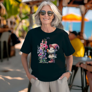 Personalisierter Juli Geburtsmonat Garten Gnome T-Shirt