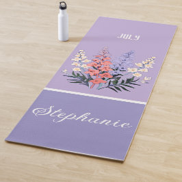 Personalisierter Juli Geburtstag Blume Individuell Yogamatte