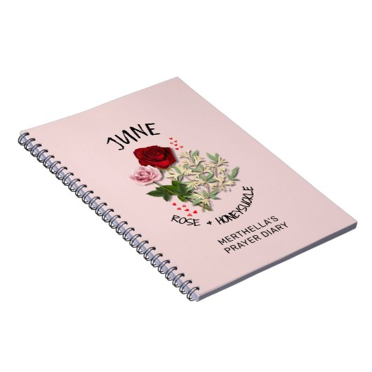 Personalisierter JUNE GEBURTSTAG MONATLICHE BLUME Notizblock (Rechte Seite)