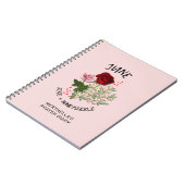 Personalisierter JUNE GEBURTSTAG MONATLICHE BLUME Notizblock (Linke Seite)