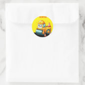 Personalisierter Junge-Dampfwalze Runder Aufkleber (Tasche)