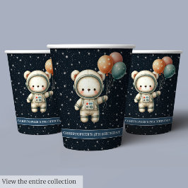 Personalisierter Junge Geburtstagsparty Cups Teddy Pappbecher