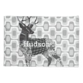 Personalisierter Junge Hirsche Mitte des Jahrhunde Kissenbezug (Rückseite)