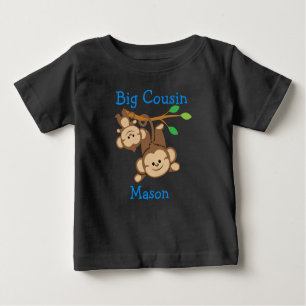 Personalisierter Junge Monkeys großen Cousin Baby T-shirt