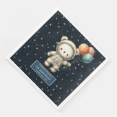 Personalisierter Junge Napkins mit dem Space Teddy Serviette (Ecke)