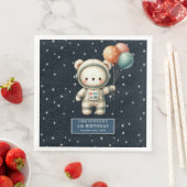 Personalisierter Junge Napkins mit dem Space Teddy Serviette (Beispiel)