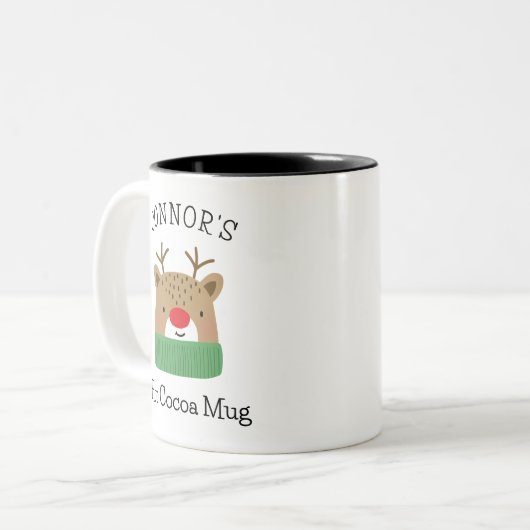 Personalisierter Junge oder Mädchen Weihnachten He Zweifarbige Tasse (Vorderseite Links)