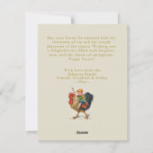 Personalisierter Junge Reitroster Ostereier Jagd Feiertagskarte (Rückseite)