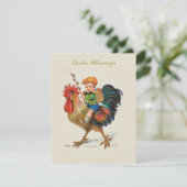 Personalisierter Junge Reitroster Ostereier Jagd Feiertagskarte (Stehend Vorderseite)