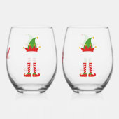 Personalisierter Junge und Elf Weinglas Ohne Stiel (Rückseite)