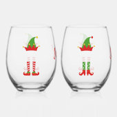 Personalisierter Junge und Elf Weinglas Ohne Stiel (Vorderseite)