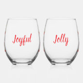 Personalisierter Junge und Elf Weinglas Ohne Stiel (Links)