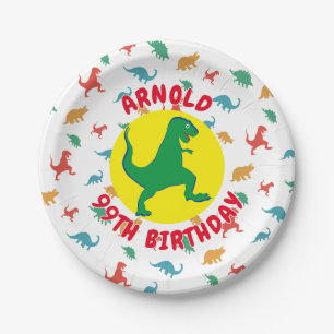Personalisierter Jungen-Geburtstag-Dinosaurier Pappteller