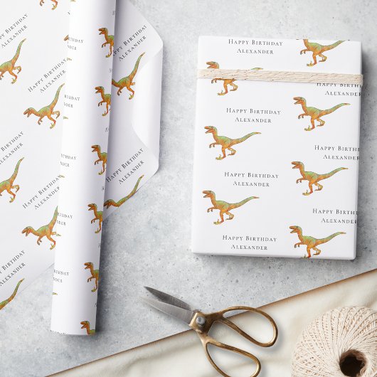 Personalisierter Jungenname Alles Gute zum Geburts Geschenkpapier