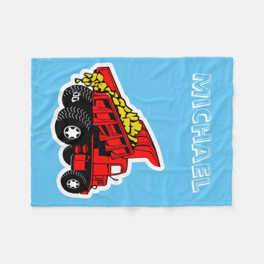 Personalisierter Jungenname der LKWs | Fleecedecke (Vorderseite (Horizontal))