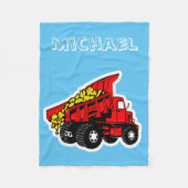 Personalisierter Jungenname der LKWs | Fleecedecke (Vorderseite)