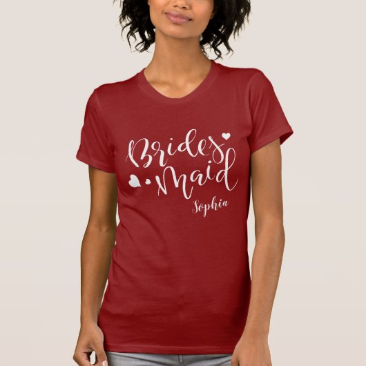 Personalisierter Junggeselinnen-Abschied Bridesmai T-Shirt (Vorderseite)