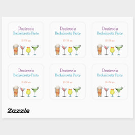 Personalisierter Junggeselinnen-Abschied Fruchtget Quadratischer Aufkleber