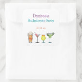 Personalisierter Junggeselinnen-Abschied Fruchtget Quadratischer Aufkleber (Tasche)