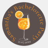 Personalisierter Junggeselinnen-Abschied Gefallen Runder Aufkleber (Vorderseite)