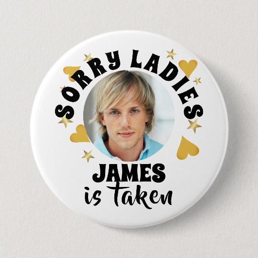 Personalisierter Junggeselinnen-Abschied Grooms Ge Button (Vorderseite)