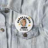 Personalisierter Junggeselinnen-Abschied Grooms Ge Button (Beispiel)