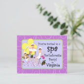 Personalisierter Junggeselinnen-Abschied Wellness- Einladungspostkarte (Stehend Vorderseite)