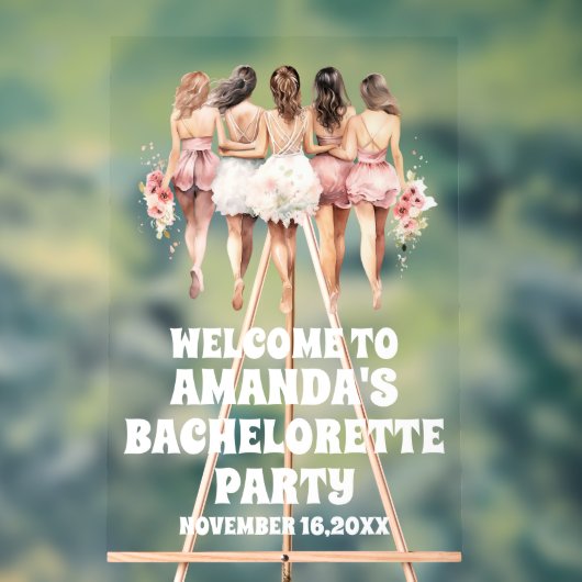 Personalisierter Junggeselinnen-Abschied Willkomme Acrylschild (Neutral)