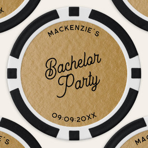 Personalisierter Junggesellenabschied Gold Pokerchips