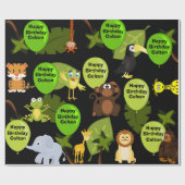 Personalisierter Jungle Geburtstag Geschenkpapier (Flach)
