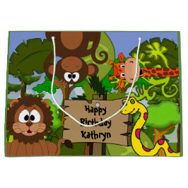Personalisierter Jungle Geburtstag Große Geschenktüte