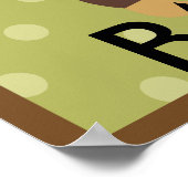 Personalisierter Jungle Monkey Mauer Name Poster (Ecke)