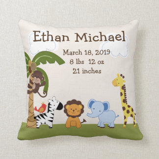 Personalisierter Jungle Pals Tierpilz Keepake Kissen