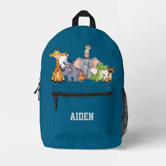 Personalisierter Jungle-Safari-Rucksack für Kinder Bedruckter Rucksack (Vorderseite)