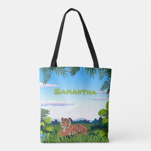 Personalisierter Jungle Tiger Tasche (Rückseite)