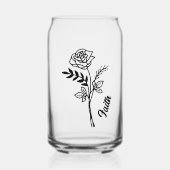 Personalisierter Juni Geburtmonatsjahrs-Blume Rose Dosenglas (Vorderseite)