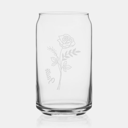 Personalisierter Juni Geburtmonatsjahrs-Blume Rose Dosenglas (Rückseite)