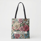Personalisierter Juni Geburtstag Blume der Rose Tasche (Vorderseite)