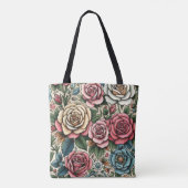 Personalisierter Juni Geburtstag Blume der Rose Tasche (Rückseite)
