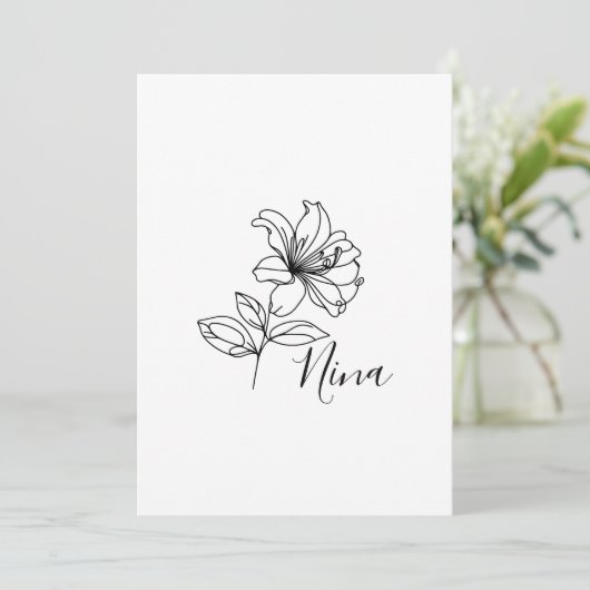 Personalisierter Juni Honeysuckle Birth Blume Gesc Einladung (Stehend Vorderseite)