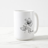 Personalisierter Juni Honeysuckle Birth Blume Gesc Kaffeetasse (VorderseiteRechts)