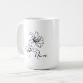 Personalisierter Juni Honeysuckle Birth Blume Gesc Kaffeetasse (Vorderseite Links)