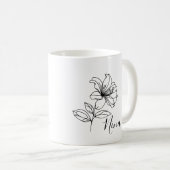 Personalisierter Juni Honeysuckle Birth Blume Gesc Kaffeetasse (VorderseiteRechts)