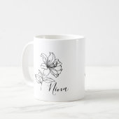 Personalisierter Juni Honeysuckle Birth Blume Gesc Kaffeetasse (Vorderseite Links)