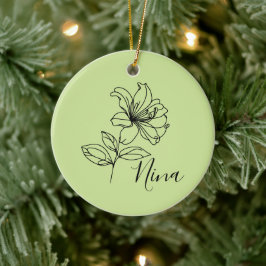 Personalisierter Juni Honeysuckle Birth Blume Gesc Keramik Ornament