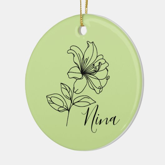 Personalisierter Juni Honeysuckle Birth Blume Gesc Keramik Ornament (Links)