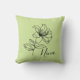 Personalisierter Juni Honeysuckle Birth Blume Gesc Kissen